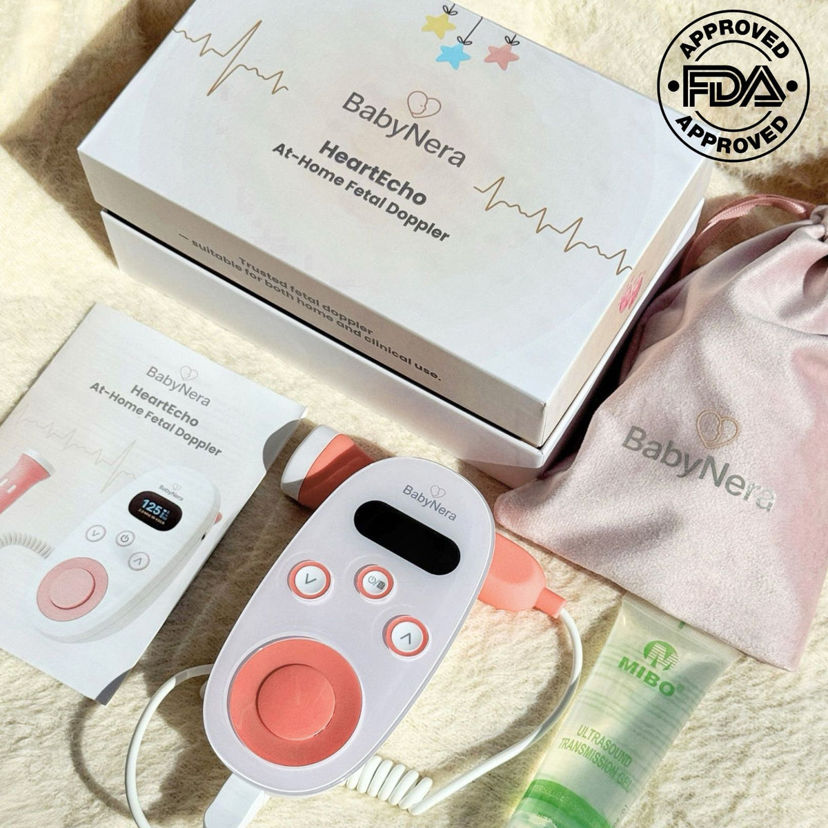 FetalPlus at-home fetal doppler on desk